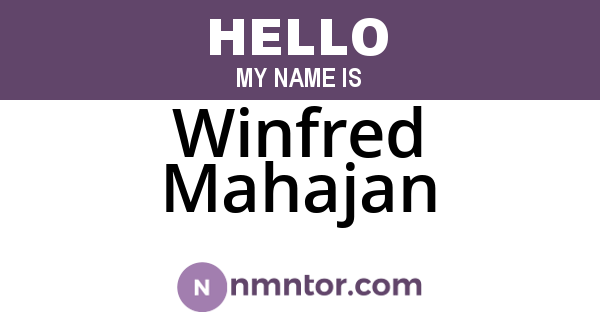 Winfred Mahajan