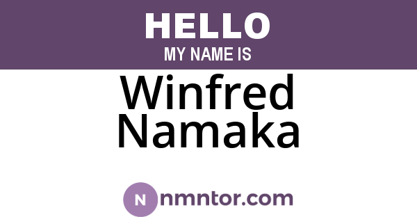 Winfred Namaka