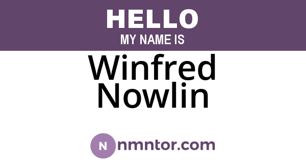 Winfred Nowlin