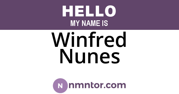 Winfred Nunes