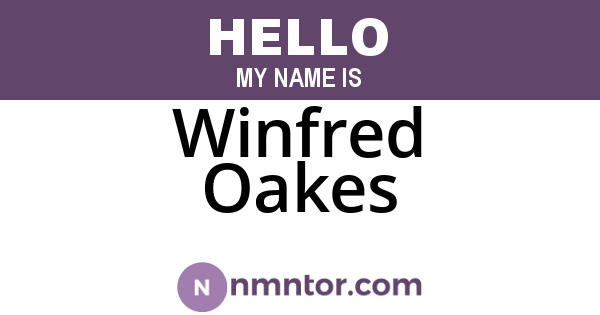 Winfred Oakes