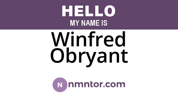Winfred Obryant