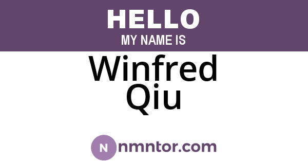 Winfred Qiu