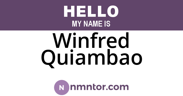 Winfred Quiambao