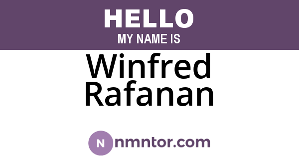 Winfred Rafanan