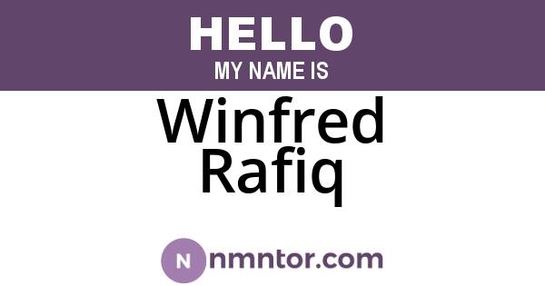 Winfred Rafiq