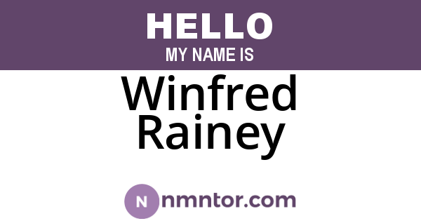 Winfred Rainey