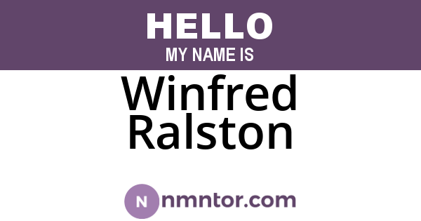 Winfred Ralston