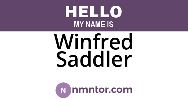 Winfred Saddler