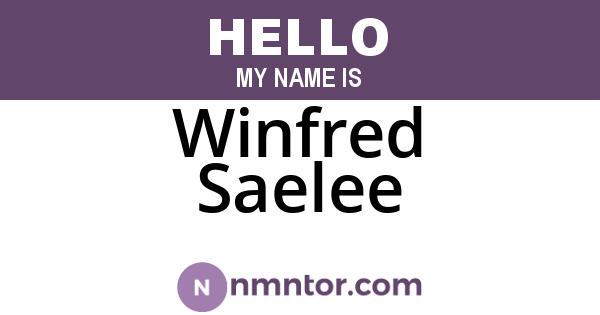Winfred Saelee