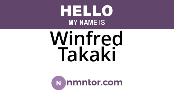 Winfred Takaki