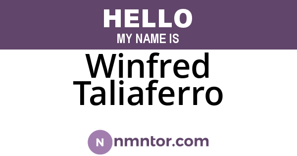 Winfred Taliaferro
