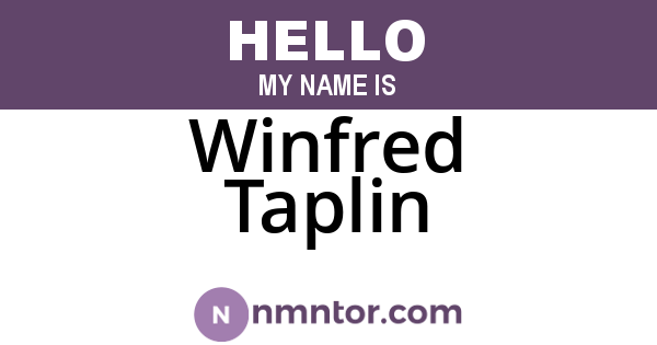 Winfred Taplin