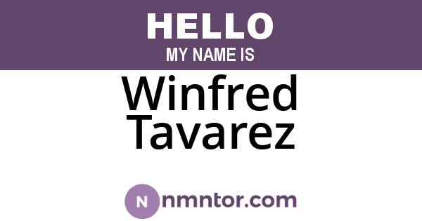 Winfred Tavarez
