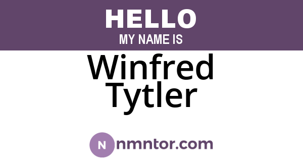 Winfred Tytler
