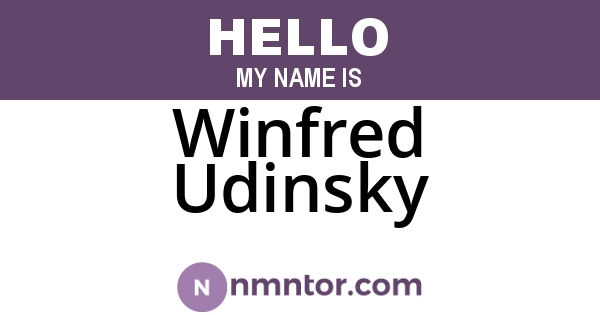 Winfred Udinsky