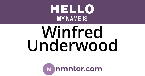 Winfred Underwood