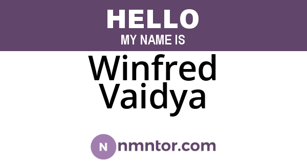 Winfred Vaidya