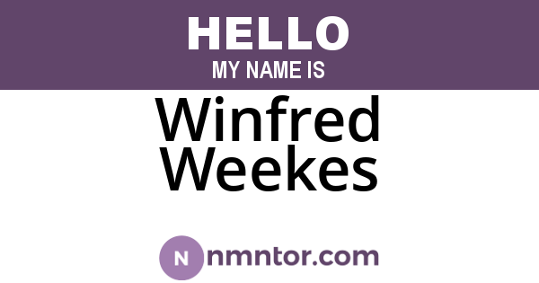 Winfred Weekes