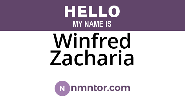 Winfred Zacharia