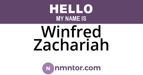 Winfred Zachariah