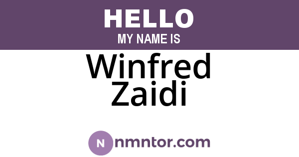 Winfred Zaidi