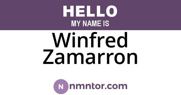 Winfred Zamarron