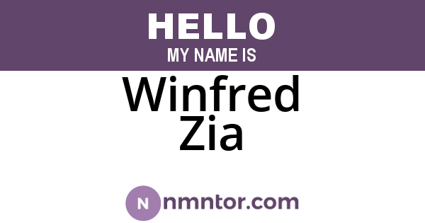 Winfred Zia