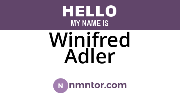 Winifred Adler