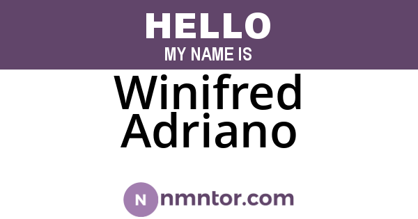 Winifred Adriano