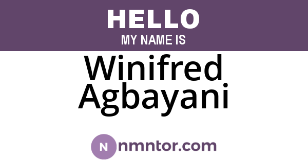 Winifred Agbayani