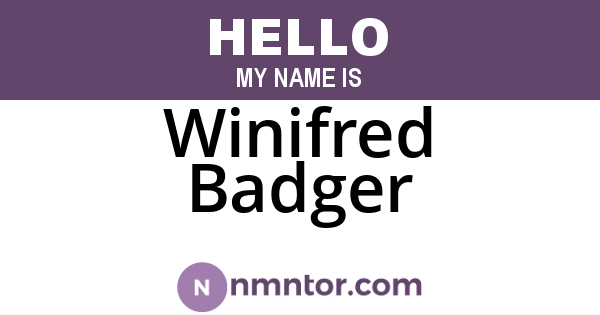 Winifred Badger