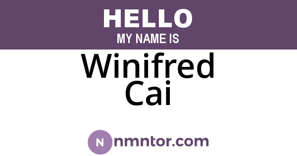 Winifred Cai