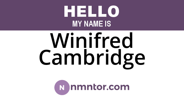 Winifred Cambridge