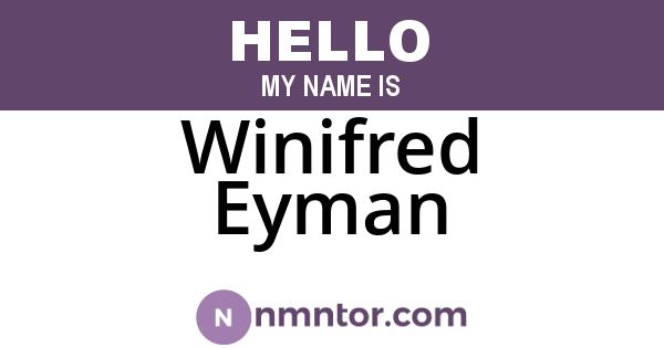 Winifred Eyman