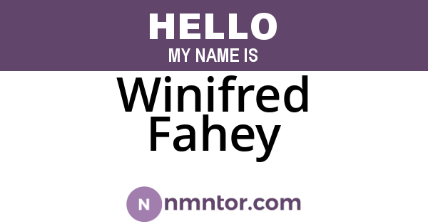 Winifred Fahey