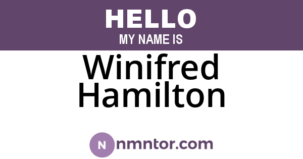 Winifred Hamilton