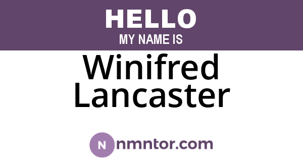 Winifred Lancaster