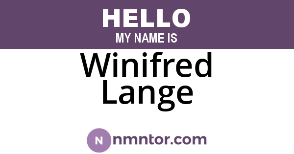 Winifred Lange