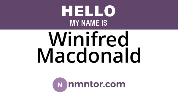 Winifred Macdonald