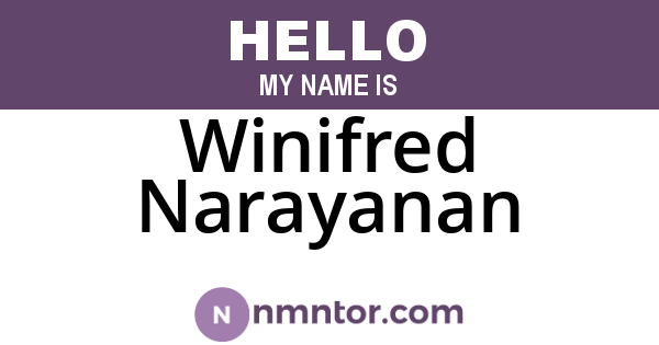 Winifred Narayanan