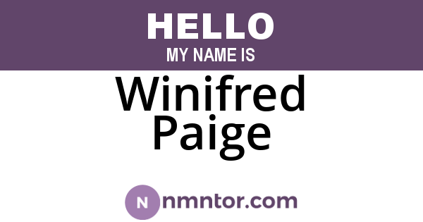 Winifred Paige