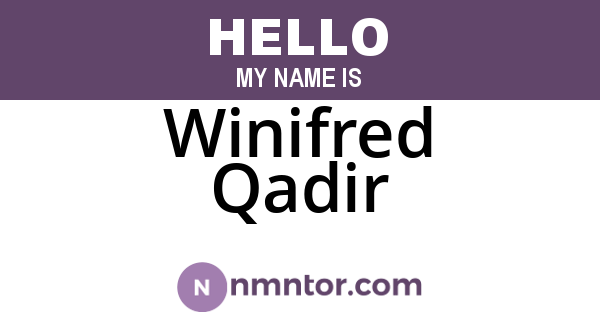 Winifred Qadir