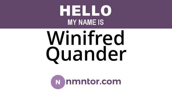 Winifred Quander