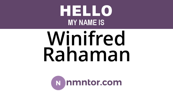 Winifred Rahaman