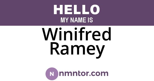 Winifred Ramey