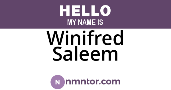 Winifred Saleem