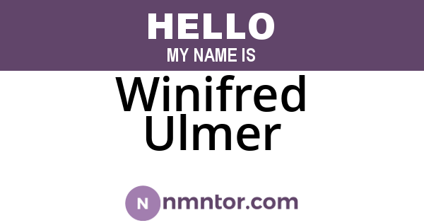 Winifred Ulmer