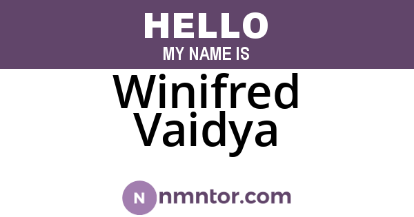 Winifred Vaidya