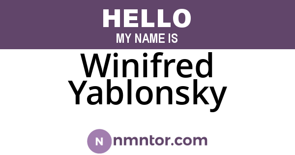 Winifred Yablonsky